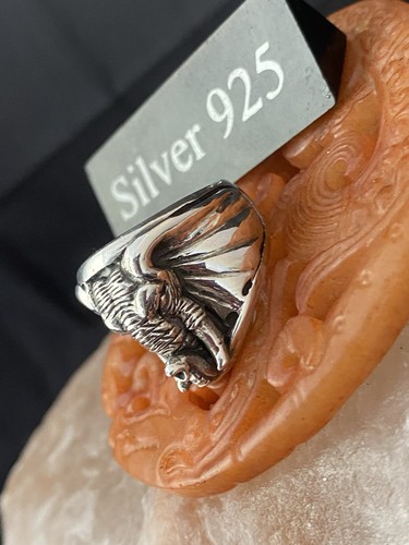 Solid silver elephant ring - silver,