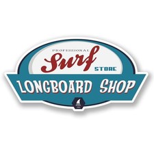 2 x Surf Longboard Vinyl Sticker Laptop Travel Luggage #4489Â 