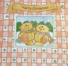 FOREVER FRIENDS BEARS HALLMARK CHRISTMAS CARD - SINGLE CARD - CUTE