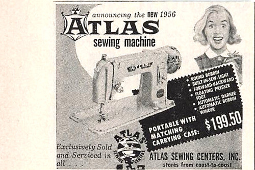Atlas sewing machine print - atlas,