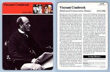 Viscount Cranbrook - Political - British Heritage Edito-Service SA 1979 Card