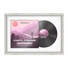 12" Vinyl Frame LP Record & Album Cover Frame with White Mount Art 25x17"