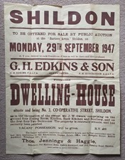 1947 Large Property Auction Poster 3 Co-Operative Street