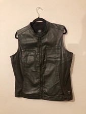 Harley Davidson Ladies Black Waistcoat Biker Gilet Coated Denim HDMC XLarge