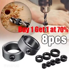 8Pcs 3-16mm Drill Bit Depth Stop Collar Woodworking Drill Bit Hex Wrench UK