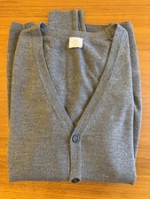SUNSPEL Grey Melange Merino V Neck Button Cardigan.  Size M.  Made in Portugal