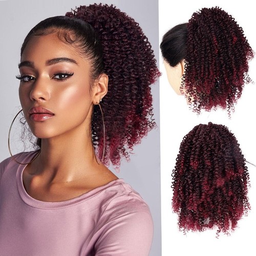 Synthetic afro puff drawstring - synthetic,