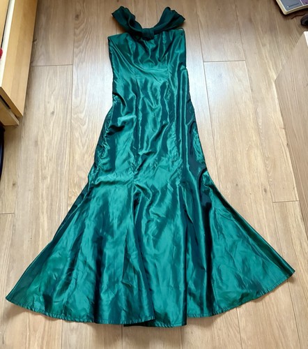 Vintage emerald green taffeta - vintage,