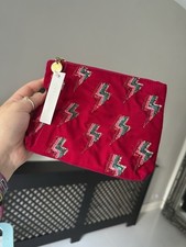 Accessorize Lightning Bolt Clutch Bag Makeup Bag Small Going Out Bag Bnwt Pink