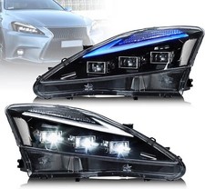 VLAND Headlights w/Startup For 06-14 Lexus IS250 IS350 ISF LED Front DRL Lamps