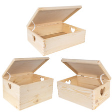 Wooden Storage Box with Hinged