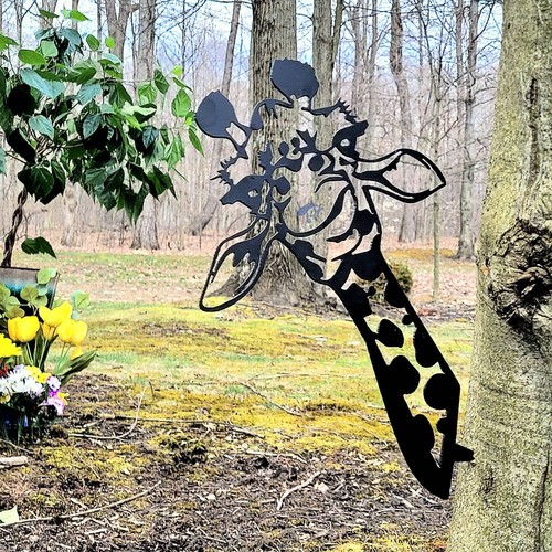 Giraffe metal garden stake - giraffe,