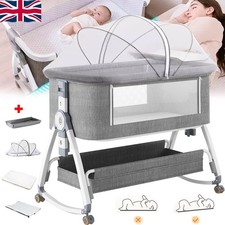 3in1 Baby Bedside Crib Sleeper Bassinet Height-adjustable Infant Newborn Cot Bed