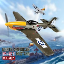 New P51 Mustang RC Plane 2.4G 4CH 6 Axis 410MM Wingspan Foam Fighter One Key Aer