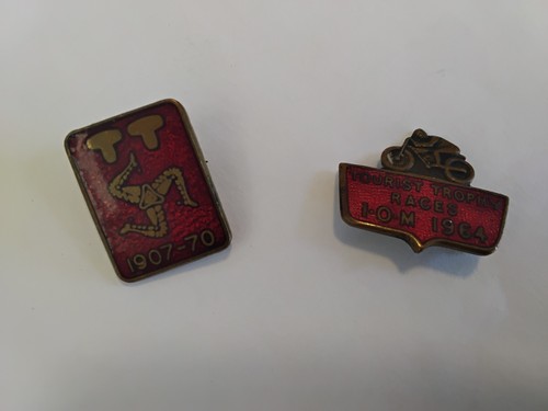 1964 1907 iom races pin - iom, tt
