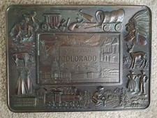 Vintage Colorful Colorado souvenir metal tray - 16cm x 12cm