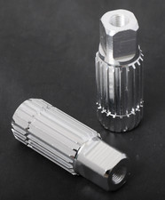 BMX Freestyle Bike 3/8" Thread Stunt Pegs Alloy Trick Nuts Grinding Pegs Silver