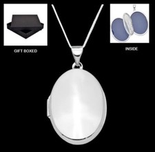Sterling Silver Family Locket Holds 4 Photos 925 Stamp 20 x 17mm + 18" Chain NEW