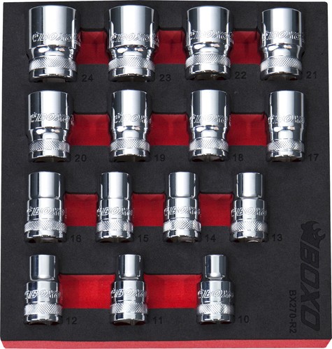 Drive shallow socket set - 1/2",