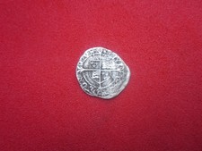 Rare Elizabeth 1st silver hammered 1572 ? threefarthings with rose and date.