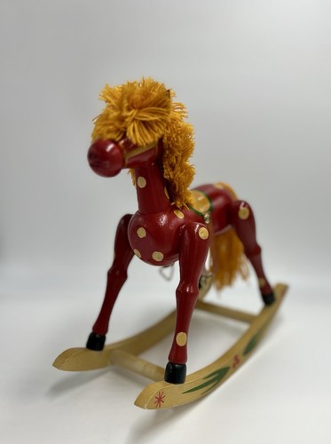 Vntg wood rocking horse - vntg,