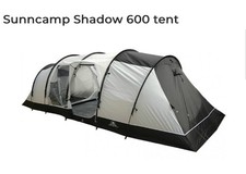 Sunncamp Shadow 600 Exclusive Tent RRP £369 Six/6 man/person/berth Black/Grey