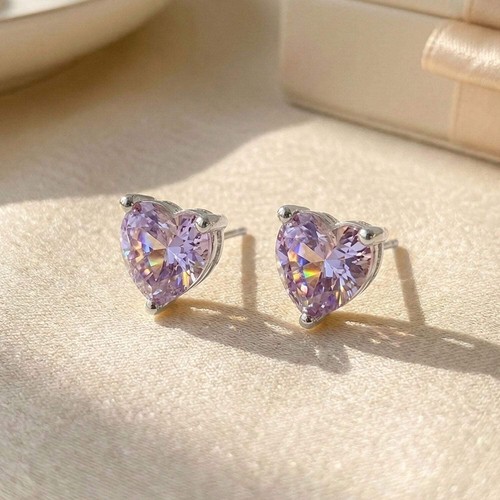 Alexandrite heart silver stud - heart,