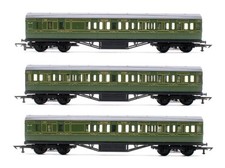 GRAHAM FARISH 'OO' GAUGE RAKE OF 3 SR GREEN 1X COMPOSITE & 2X 3RD BRAKE COACHES