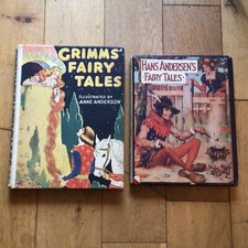 Vintage 1930s Hans Anderson’s & Grimms’ Fairy Tale Hardback Books & Dust Jackets