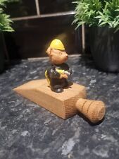 Wooden Door Stopper , Fireman Collectable wooden door stop.