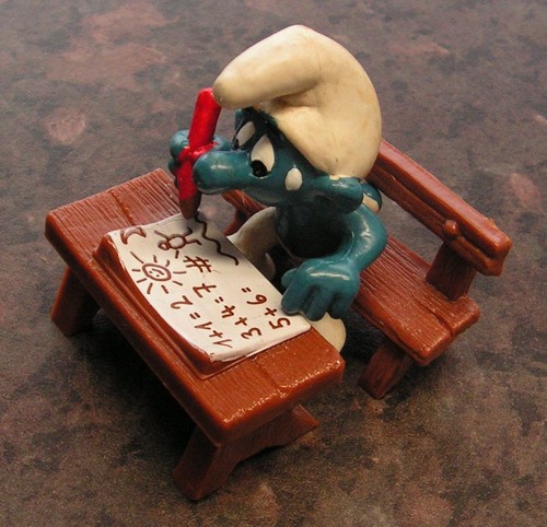 School desk super smurf - school, 40220