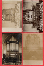 4 x Real Photo Postcards Unidentified Church Pipe Organs Huddersfield, Yorkshire