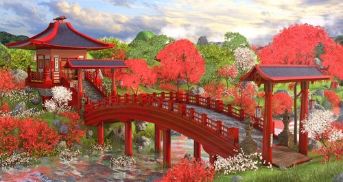 Japanese garden bridge nature - japanese,