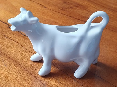 Vintage white ceramic - vintage, cow