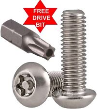 TORX BUTTON HEAD SECURITY SCREWS ANTI TAMPER BOLTS STAINLESS M3 M4 M5 M6 M8 M10