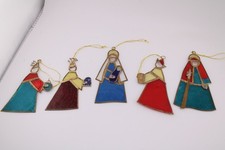 Handmade Stained Glass Nativity Christmas Hanging Decorations