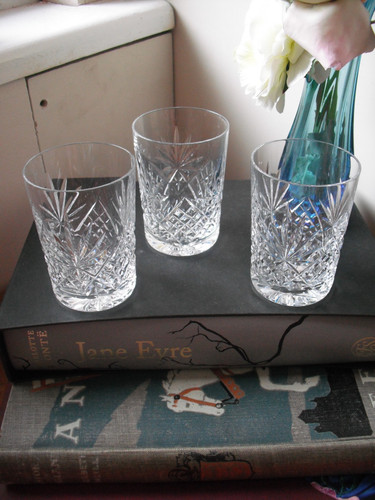 Vintage crystal whisky rocks - ,