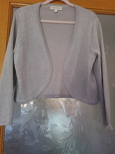 Monsoon sliver bolero size - sliver,