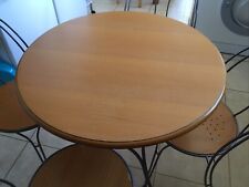 Vintage IKEA Folding Dining Table & 4 Stackable Chairs Set Wood /Metal