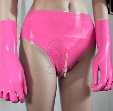 Sexy Womens Latex Rubber Panties Shorts w/ crotch zipper Underwear Handmade BDSM