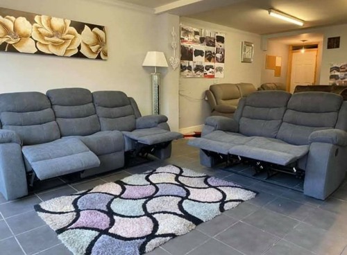 Roma grey fabric recliner - grey,