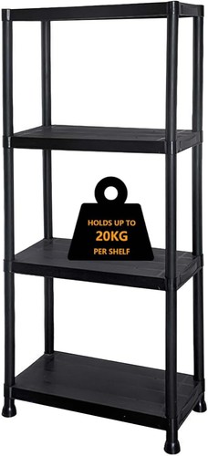 Tier plastic shelving unit - 4,