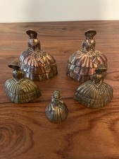 Vintage Set of Victorian Brass Lady Dinner Bells