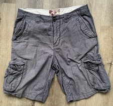 Mantaray Men’s Grey Cargo Shorts W34 Good Condition Zip Fly