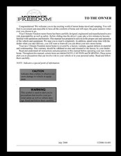 2001 Winnebago Ultimate Freedom Motor Home Owners Manual User Guide Coil Bound