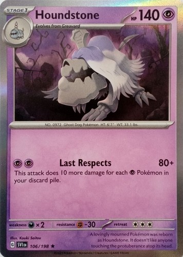 106 198 houndstone - rare, holo