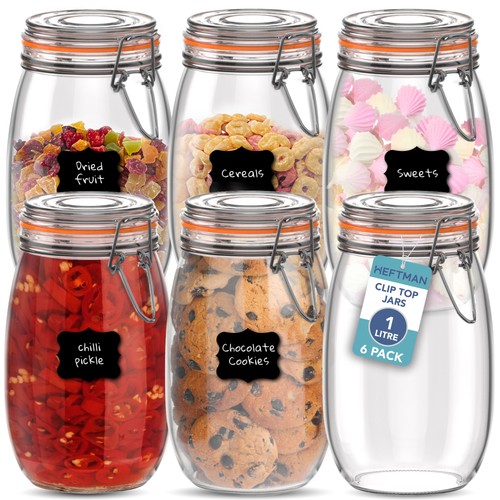 Heftman glass jars - glass,