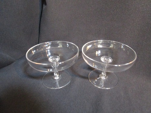 Pair vintage clear glass - of,