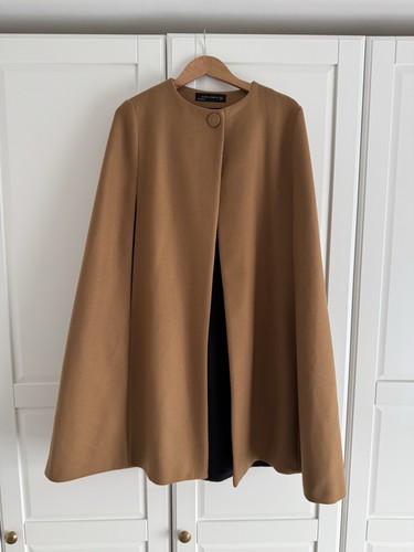 Zara women tan cape coat - tan,