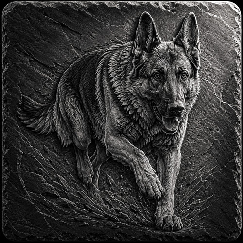 German shepherd dog engraved - shepherd,